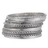 Bohemian-Style 12-Piece Multi-Layer Alloy Bracelet Set for Women