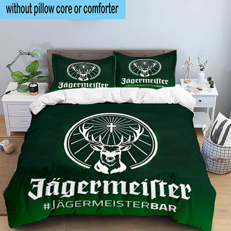 Jager-meister Spirit Drink Printed 3PCS Bedding Set, Includes A Duvet Cover and Two Pillowcases for Bedroom, Suitable for All Seasons Fan Gifts