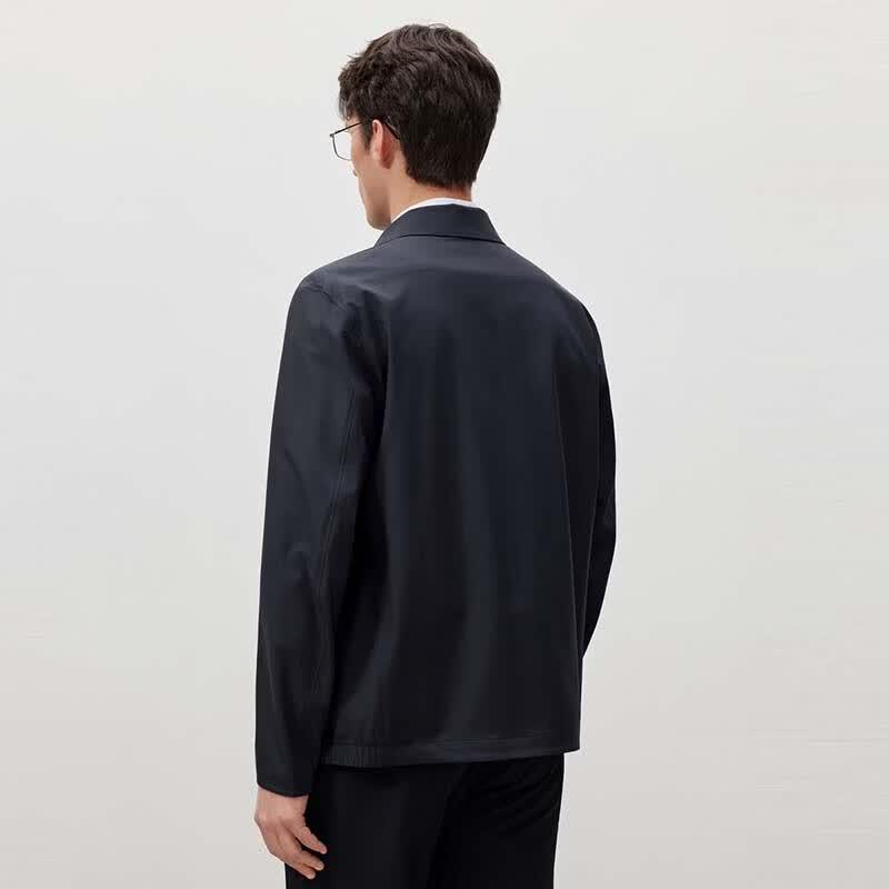EMZ Men's Comfortable Lapel Zipper Jacket