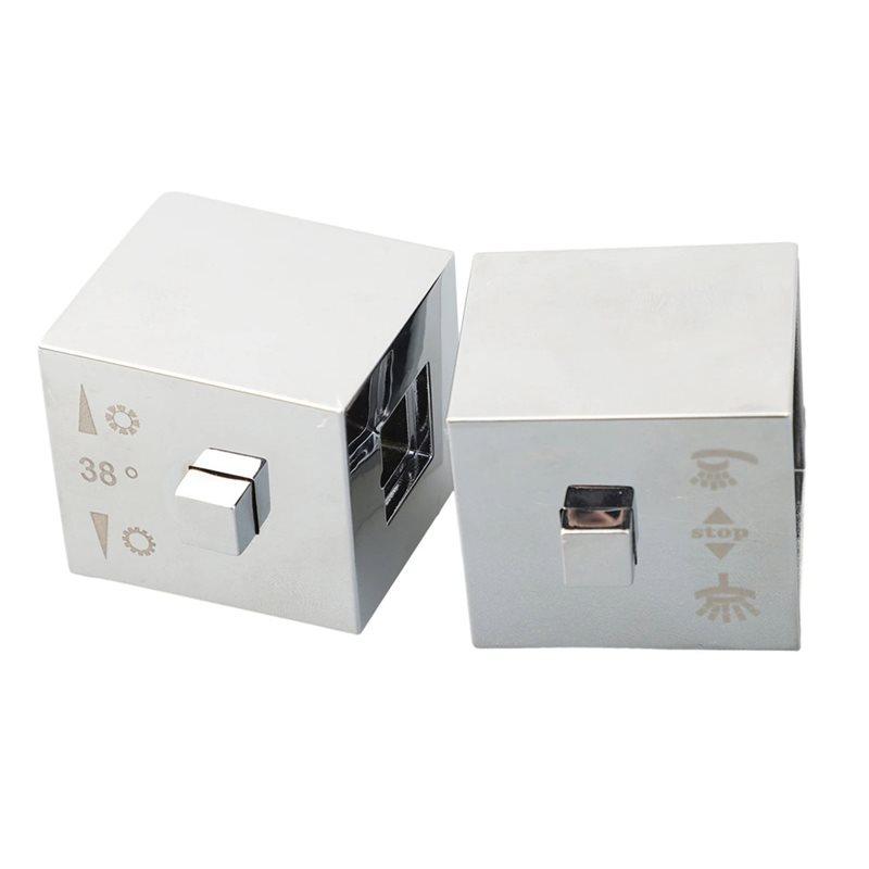 AB34-1Pair Square Shower Temperature Control Handle Knob Thermostatic Handle Brushes Bathroom Cleaning Tools Home Improvement