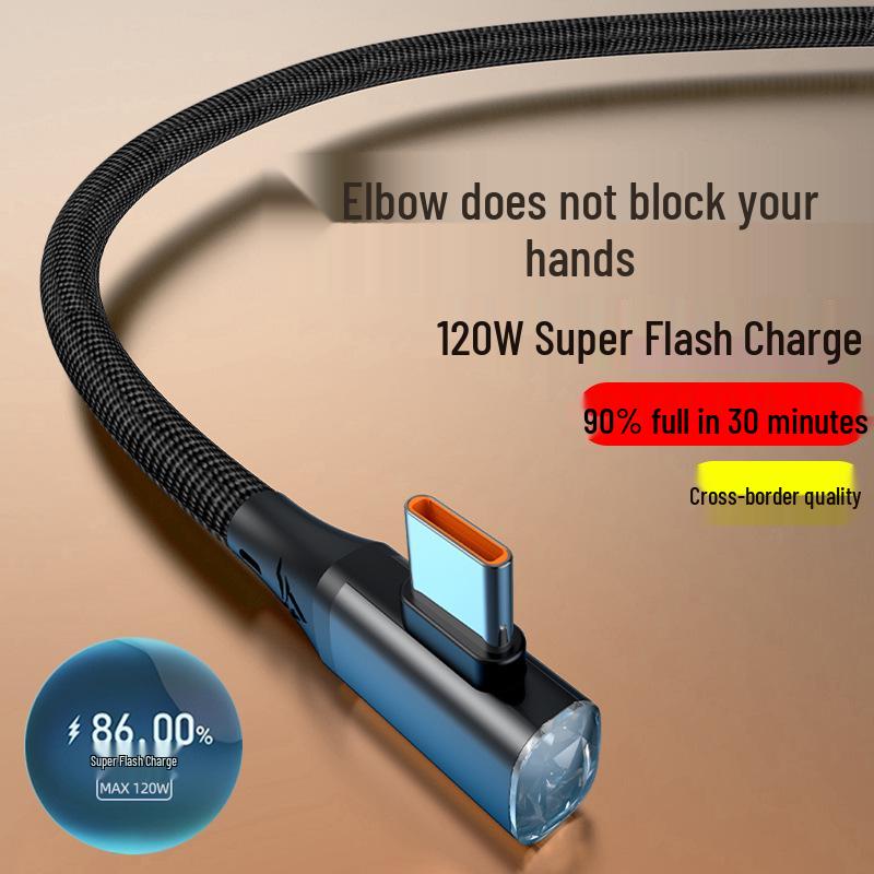 JingYao 120W Type-C Fast Charging Cable for Huawei, Vivo, Oppo, Honor, and Car Chargers