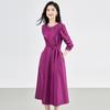 French Chic Light Luxury Waist-Slimming Dress - Imitation Silk Wool with Diamond Detail