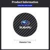 2Pcs Carbon Fiber Coaster Car Water Cup Anti-slip Pad Mat Auto Interior For Subaru STI XV Forester Mpreza Outback Legacy Impreza Y14