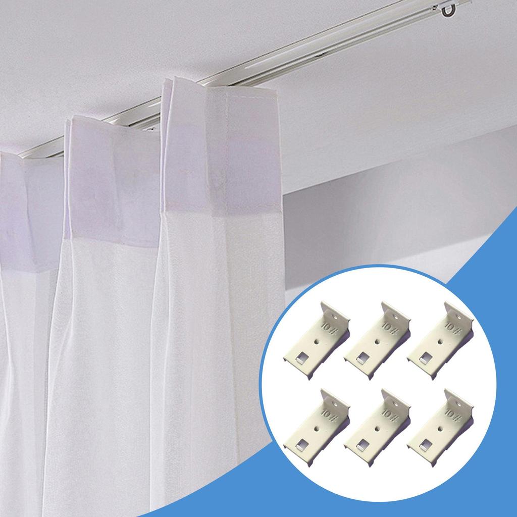 Curtains Rails Ceiling Mount 6 Piece Ceiling Track For Curtains Heavy-Duty Bracket Fittings Connection Mounting System For Hotel