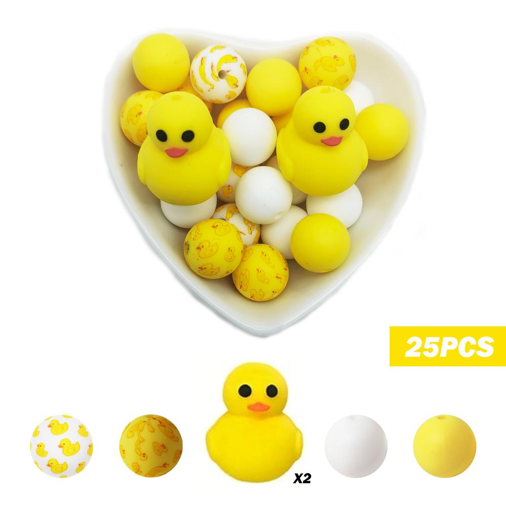 Set di Perline in Silicone 3D Animali Carini 5/25 Pezzi per Portachiavi Fai da Te Collana Braccialetto Decorazione Penna Gioielli Ciondolo Ecc.. Regalo di Compleanno per le Feste