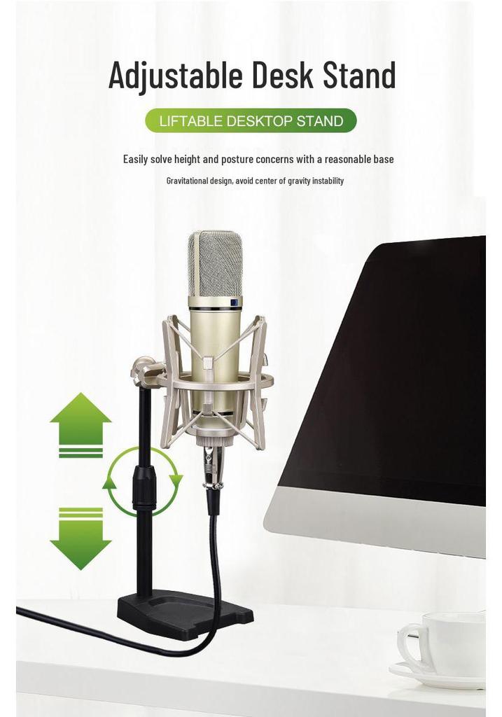 U87 Metal Diaphragm Microphone Set: Live Streaming & Recording Studio Kit with Boom Stand