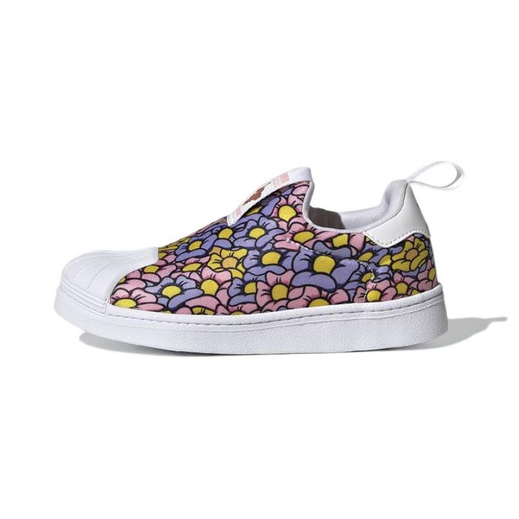 Adidas Disney X  Originals Superstar Series 360 Durable Breathable Low-Top Skate Shoes Kids Sneakers Pink Purple GX3297