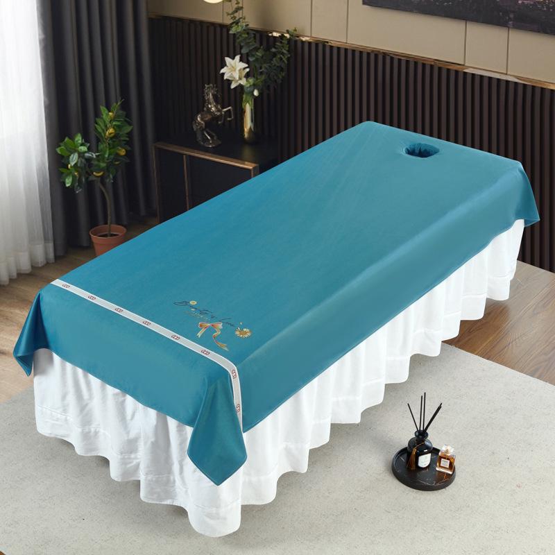 Thickened Cotton Linen Massage Bed Sheet - Solid Color