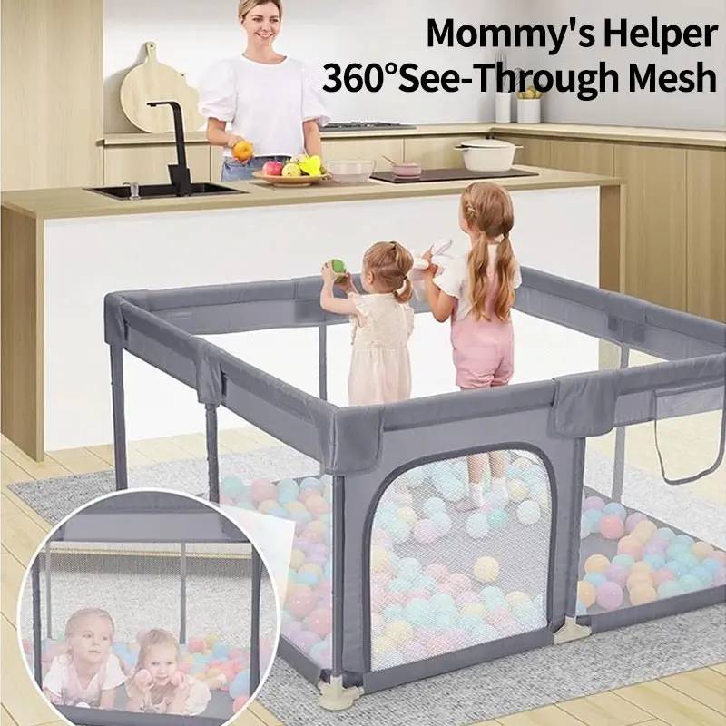 Baby Safety Fencing Playpen Indoor Gate With Ocean Ball And Hand Pull For Crawling And Learning