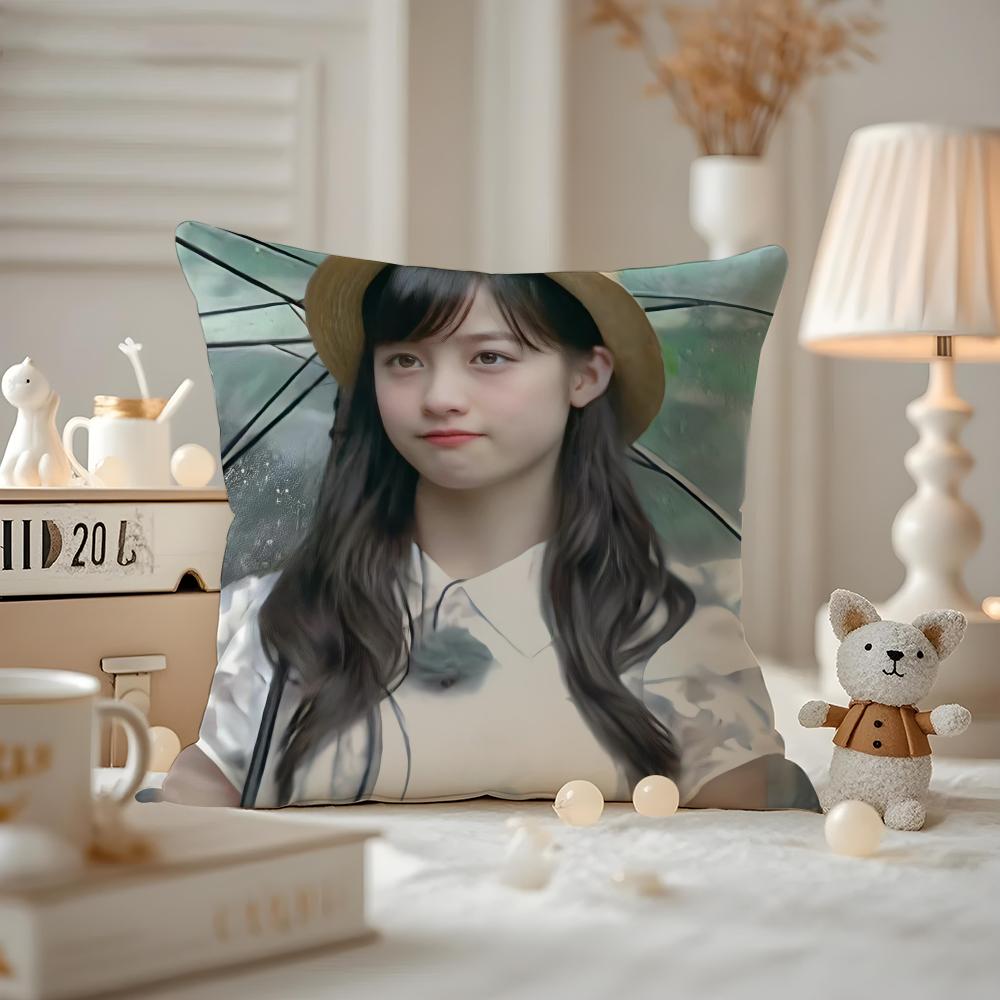 

Kanna Hashimoto Cushion Cover Anti-dustmite Pillowcase Invisible Zipper Silky Short Plush Sofa Cushion Cover 12x12Inch
