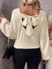 Camiseta de cuello en V para Otoño Invierno, Top de Moda Casual, Suéter de Punto Cómodo y Elegante