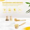 4-Piece Bamboo and Coconut Fiber Dish Brush Set - Ergonomic Wooden Handles for Comfortable Cleaning