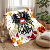Austria Football Printed Flannel Blanket Skin Friendly Warm Decorative Throw for Indoor Couch Bed Daily Use