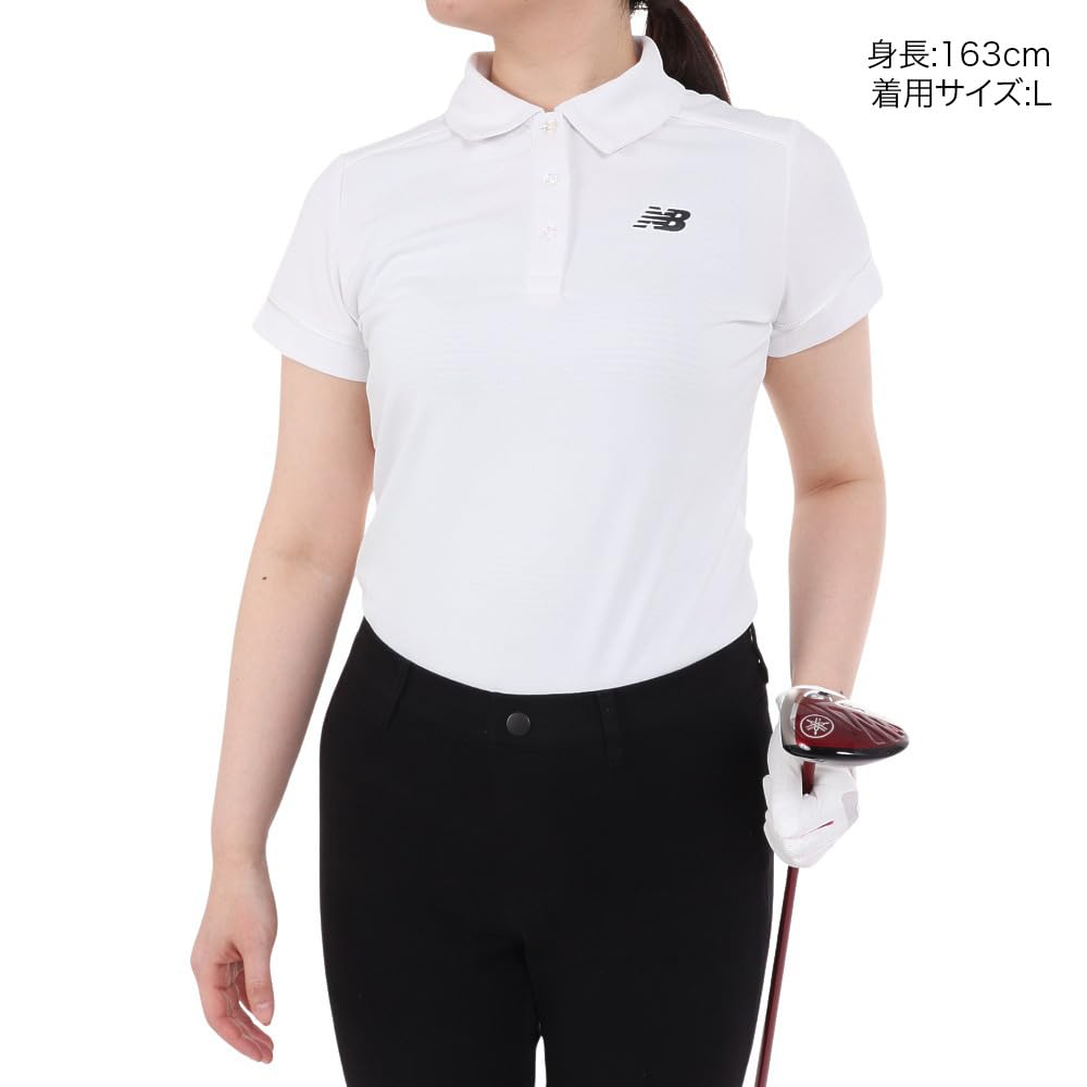 Golf Short Sleeve Polo Shirt Thermal UV 0 [New Balance] Women's (KoKaGeMAX Cooling, Protection, Stretch) / 012-4168503 030_White [S]