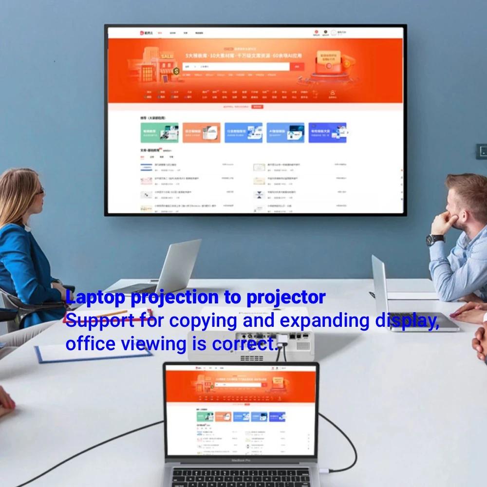 4K 60Hz Type C to HDMI Compatible Video Cable With 100W PD Fast Charging Adapter Type C to HD 1.8m Cable for Home Office Laptops