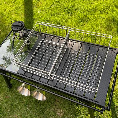 Tischpanel Aufbewahrungskorb Multifunktionaler Camping Klappbarer Aufbewahrungskorb Töpfe Schüsseln Teller Halter Korb IGT Tischzubehör