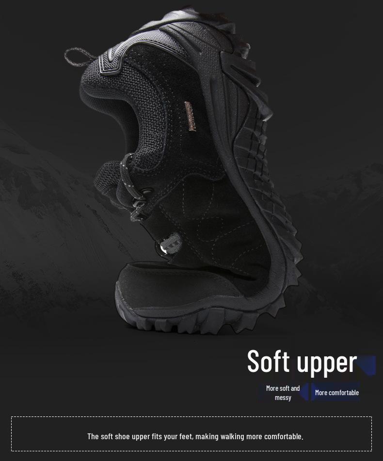 Men's Lightweight Non-slip Breathable Cowhide Hiking Shoes for Autumn and Winter