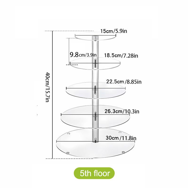 3/4/5 Tier Acrylic Round Cupcake Stand Clear Birthday Cupcake Stand Holder Dessert Display For Wedding Birthday Christmas Party