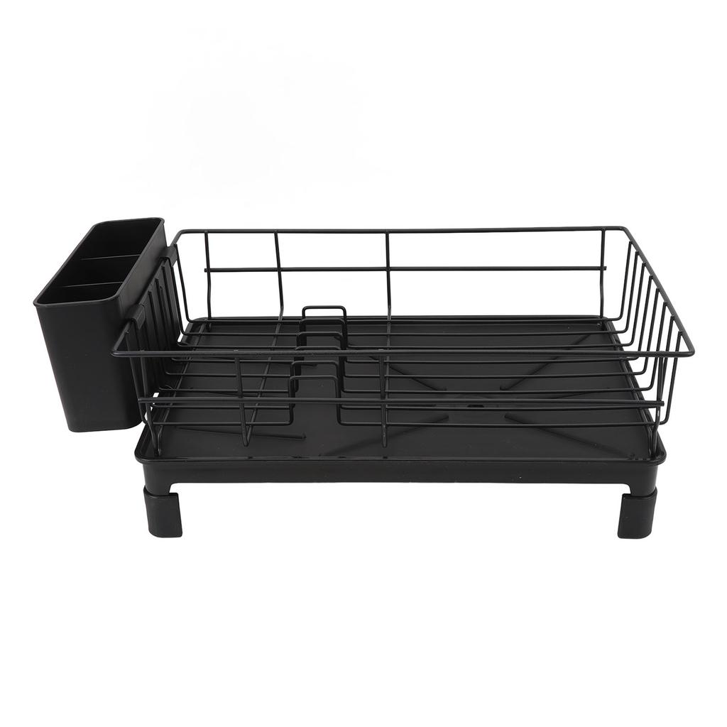 Dish Drying Rack Carbon Steel Dish Drainer Rack with Utensil Holder for Kitchen Counter Sink Spoons