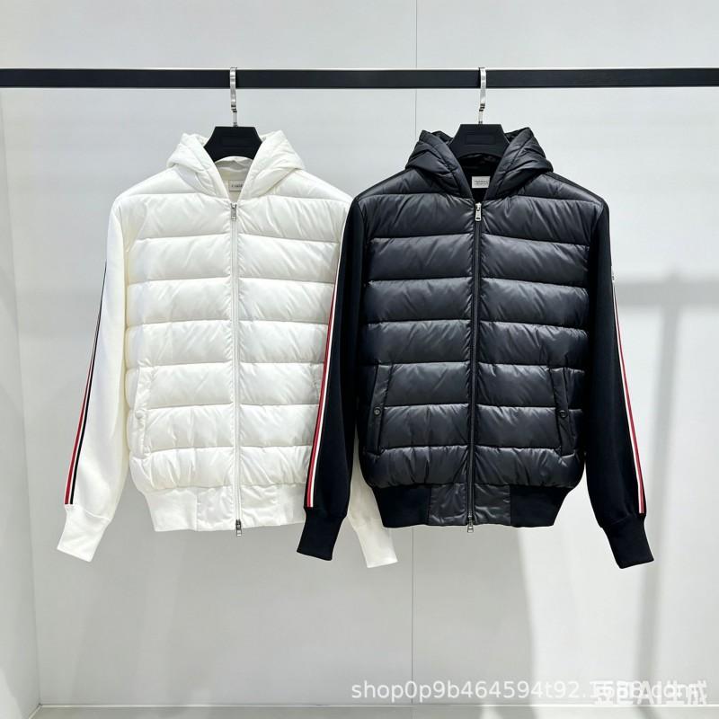 Unisex Winter Cotton-Padded Jacket With Hooded Collar Knit Patchwork Design Loose Fit Daily Wear