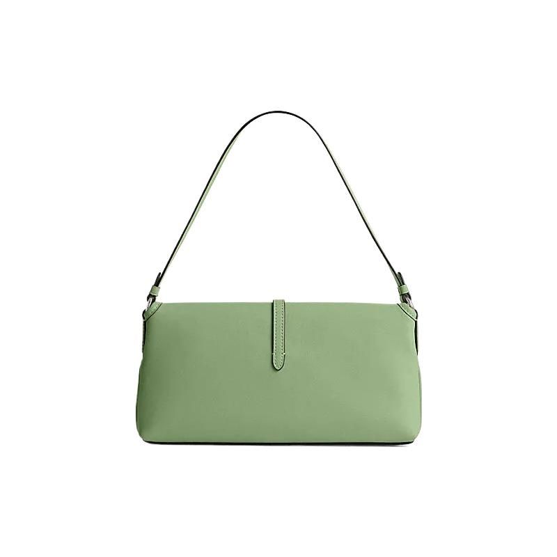 Coach Hamptons 26 Solid Color Clasp Closure Quilted Stripe Flap Leather Tote Bag Medium Women Tote Bag Light-Pistachio CP132-LHTY6