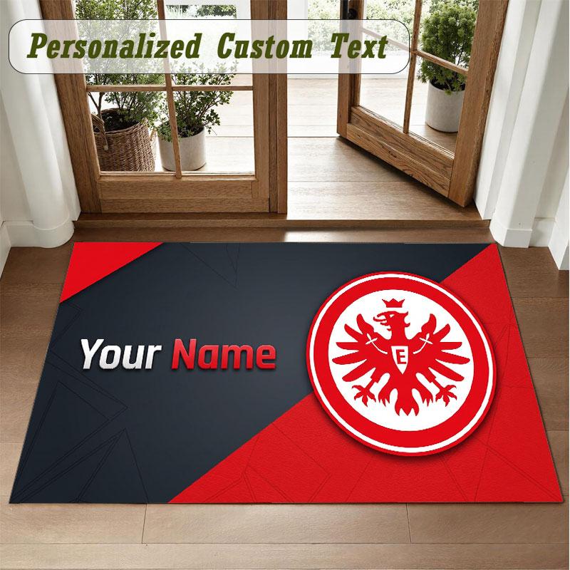 Crystal Velvet Square Rug Custom NameEintracht Frankfurt Pattern Non Slip Home Floor Decor Rug