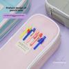 Spacious Macaron Colored Retractable Oxford Pencil Case - Compact Japanese & Korean Style for Students
