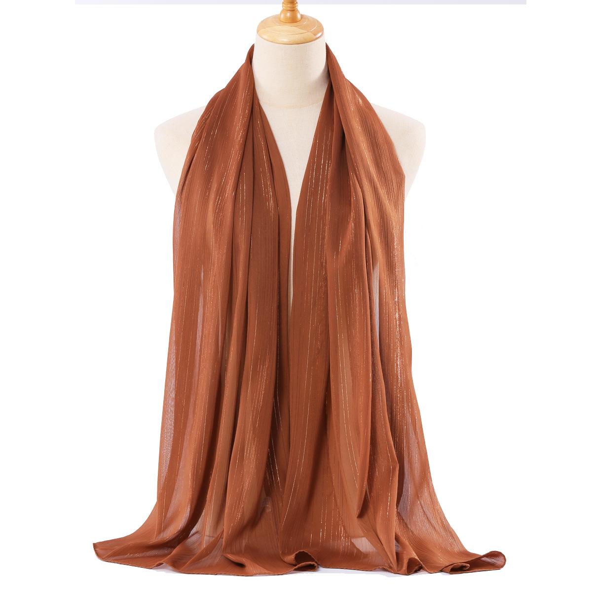 New Chiffon Silver Silk Scarf Hui Ethnic Scarf Middle East African Headscarf Malaysian Scarf 70*175CM