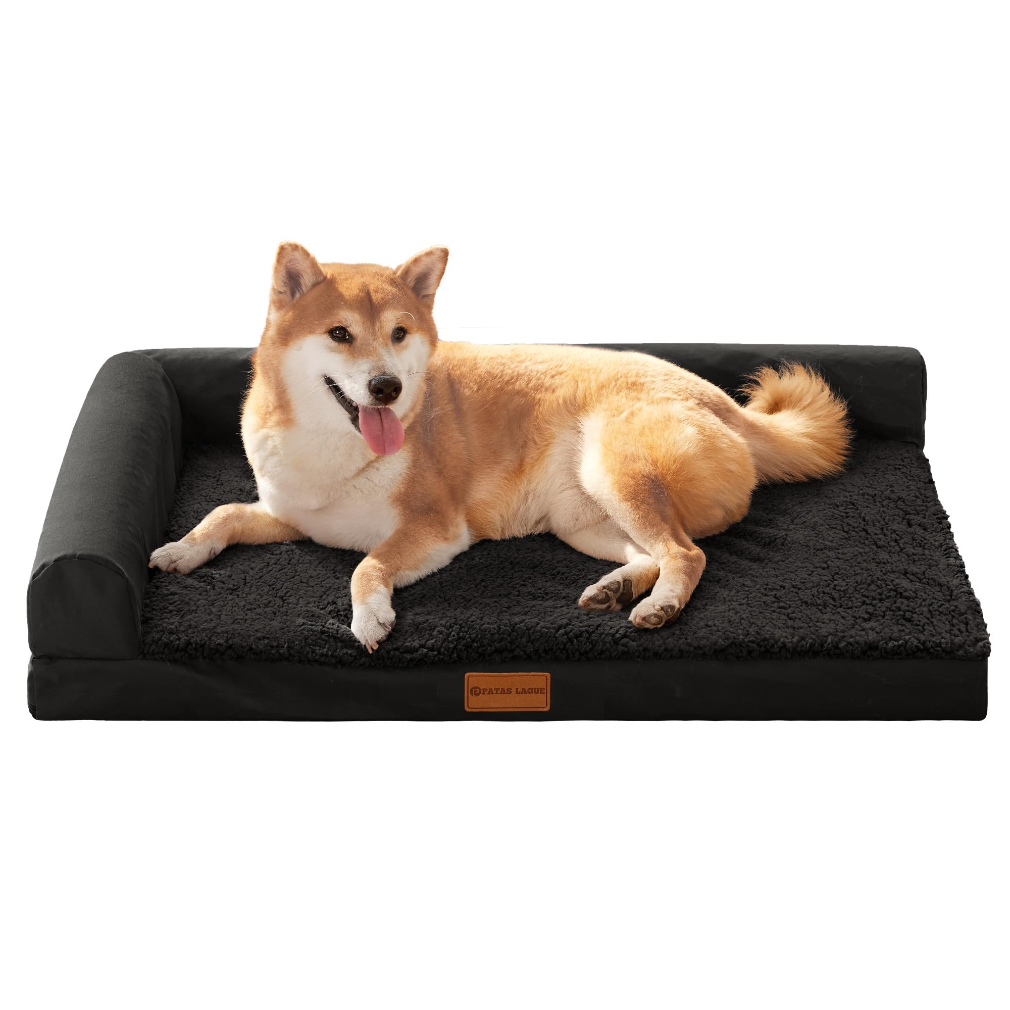 

Patas Lague Dog L for Medium and Large with Cat Cushion Removable 91cm x Black Bed, Design, Dogs, High-Rebound, Waterproof, Washable, Pillow, Cover, чёрный