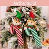 Adorable Plush Elf Candy Cane Ornament For Rustic Style Christmas Decorations