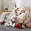 1pc Christmas Deer Printing Lightweight Flannel Blanket, Comfortable and Warm Blanket, for Camping Sofa Bed and Couch Office, Gift