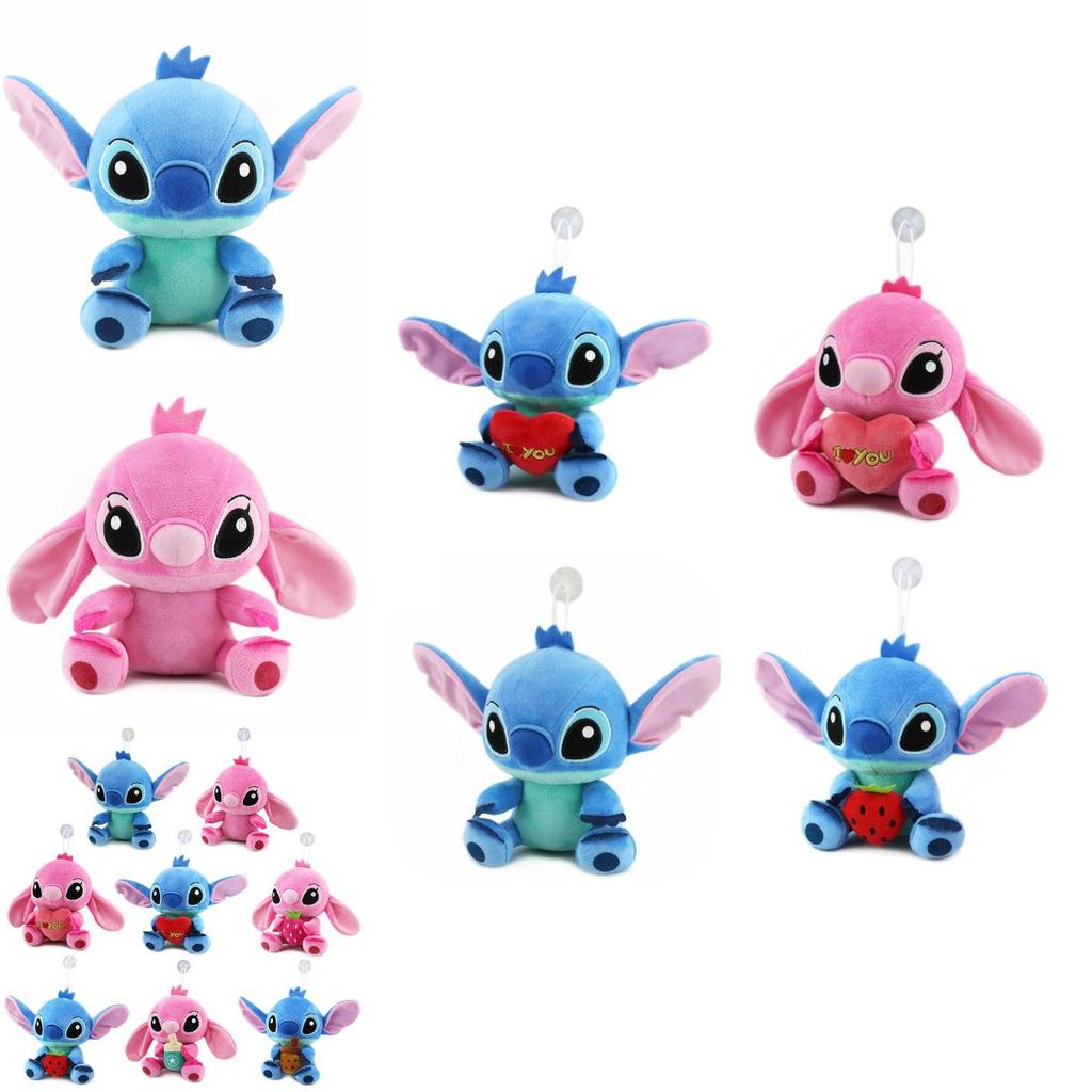 Entzückendes und weiches Stitch Plüschtier für Paare im kreativen Geschenkdesign in Blau- und Rosatönen