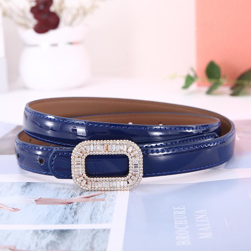 Leather Womens Belt With Artificial Pearls And Rhinestone Decor For Elegant Outfit