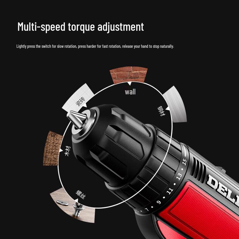 Delixi 16.8V Cordless Electric Drill/Screwdriver CN Plug (adapter Included)