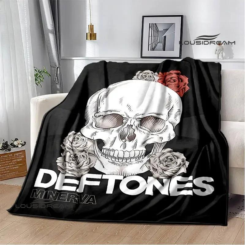 Coperta con logo band Deftones coperta per bambini coperta in flanella morbida accogliente coperta per casa viaggio regalo di compleanno decorazione