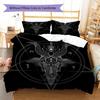 Bettwäsche mit Satansymbol-Muster, Steppbett-Set Bettbezug Kissenbezug Heim-Geburtstagsgeschenk (1 Bettbezug + 2 Kissenbezüge, ohne Füllung)