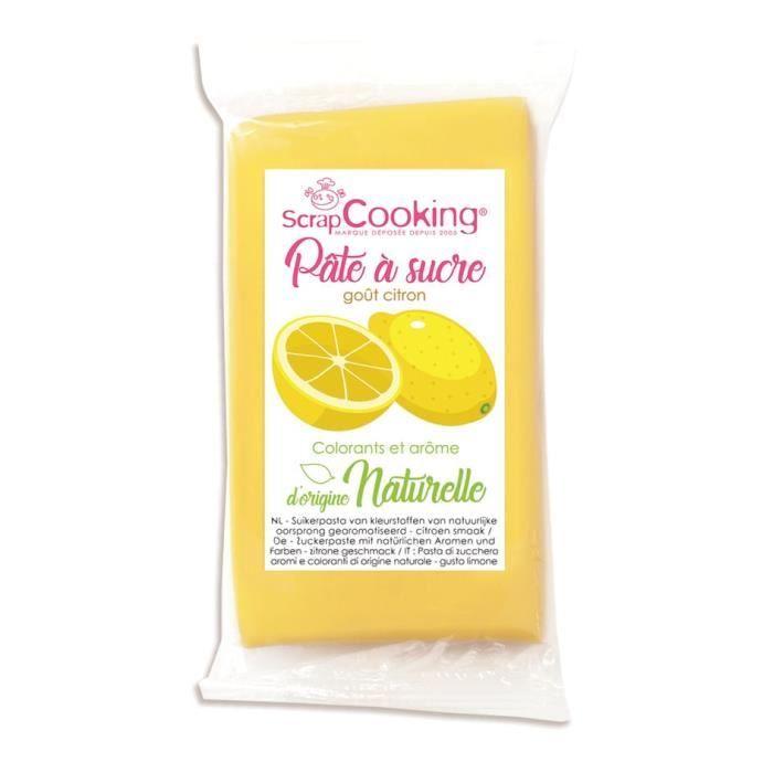 Pâte à sucre jaune goût citron 250g - Scrapcooking Jaune