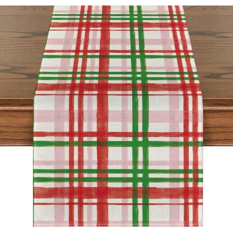 Christmas Table Runner Merry Christmas Decorations for Home 2024 Cristmas Table Flag Cover Navidad Noel Gift New Year Tablecloth