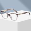 Eyeglass Frame Women's Vision Glasses Flexible Presbyopic Hinge Simple Optical Spectacle Square Geometric Spring Large Rectangular Anti-Blue Light