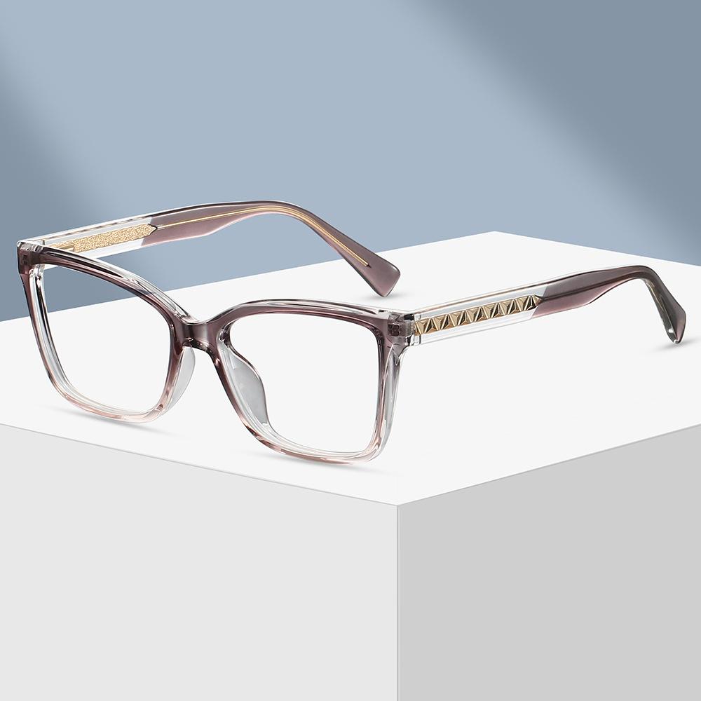 Eyeglass Frame Women's Vision Glasses Flexible Presbyopic Hinge Simple Optical Spectacle Square Geometric Spring Large Rectangular Anti-Blue Light
