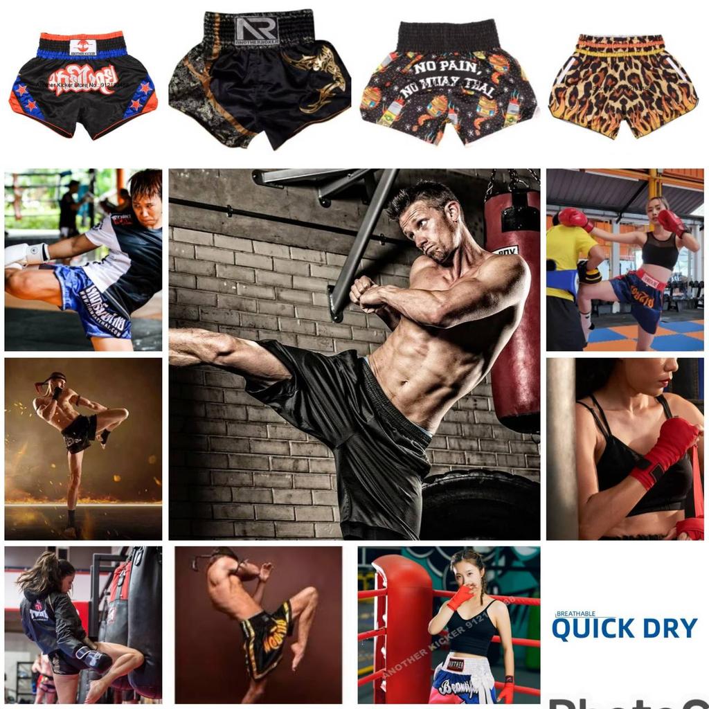Muay Thai Shorts MMA UFC Martial Arts Pants Kickboxing Boxing Fight Unisex Men Women Kid Quick Dry Print Elastic Polyester Training