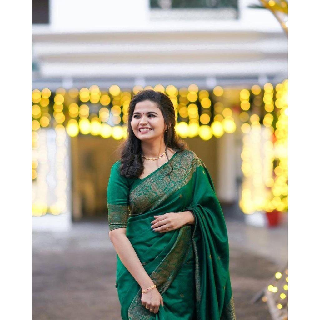 Silk Saree from the ALMAARI Store Is Adorned with Beautiful Zari Work In Form of Traditional Motifs.