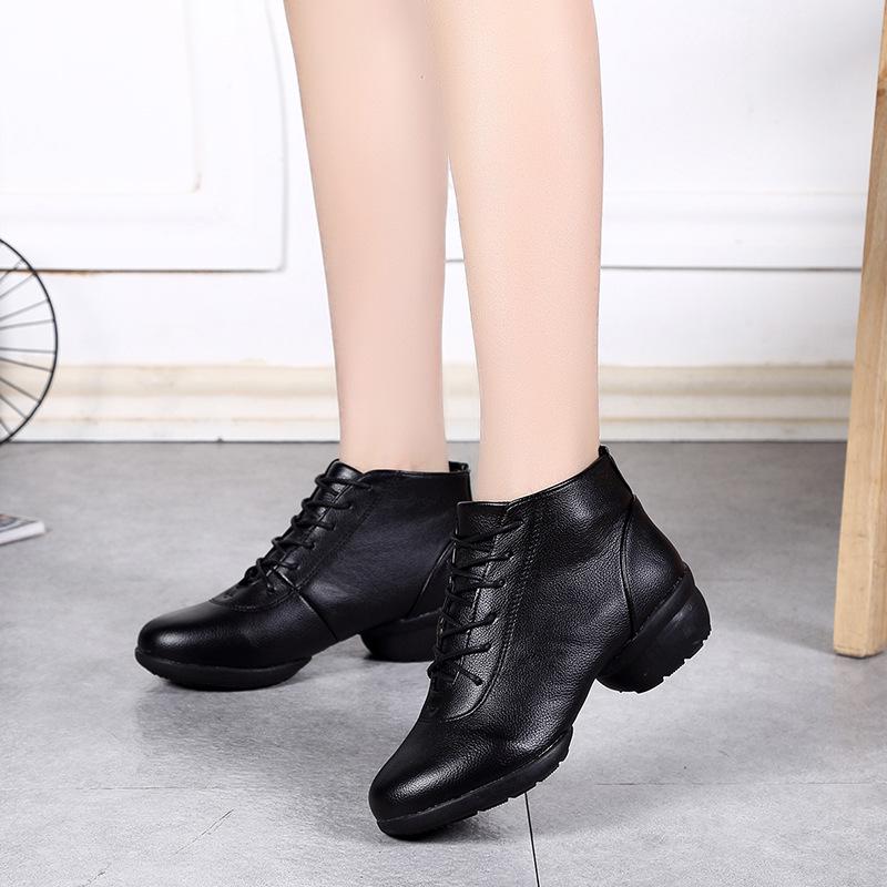 Women's Modern Ballroom Mid-Calf Dance Boots - Soft Sole, Mid-Heel.