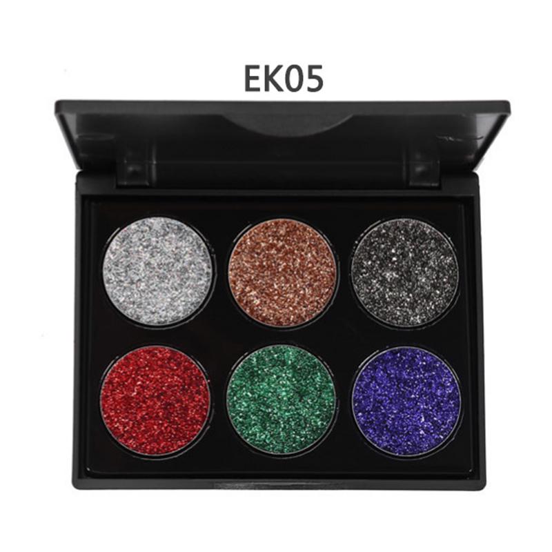 6 Colors Diamond Glitter Eye Shadow Sequin Eyeshadow Palette Makeup Palettes