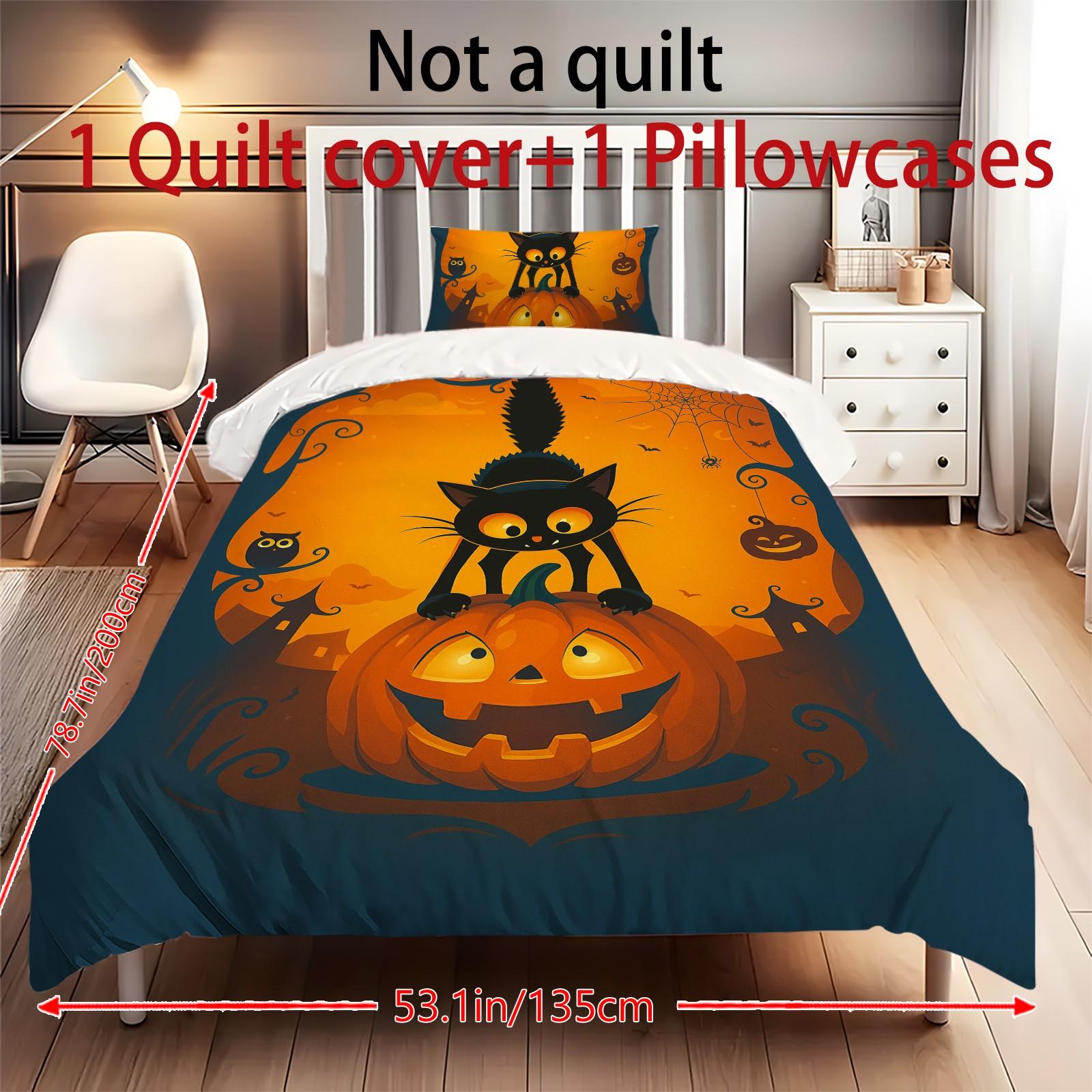 

Duvet Cover Printed With Christmas Decoration Super Soft Brushed Microfiber Double Bed Comfortable Set With Zipper Closure And 2 Pillowcases One Size