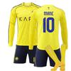 2026 Riyadh Home Soccer Jersey Long Sleeve Kit Mens Football Uniform Size S-3XL Yellow Striped Ronaldo 7