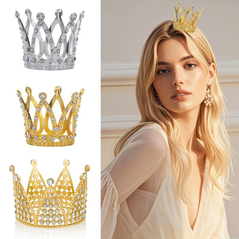 Children Girls Hollow Out Design DIY Simulated Butterfly Ornaments Alloy Crown Cake Topper Decorative 9 Styles