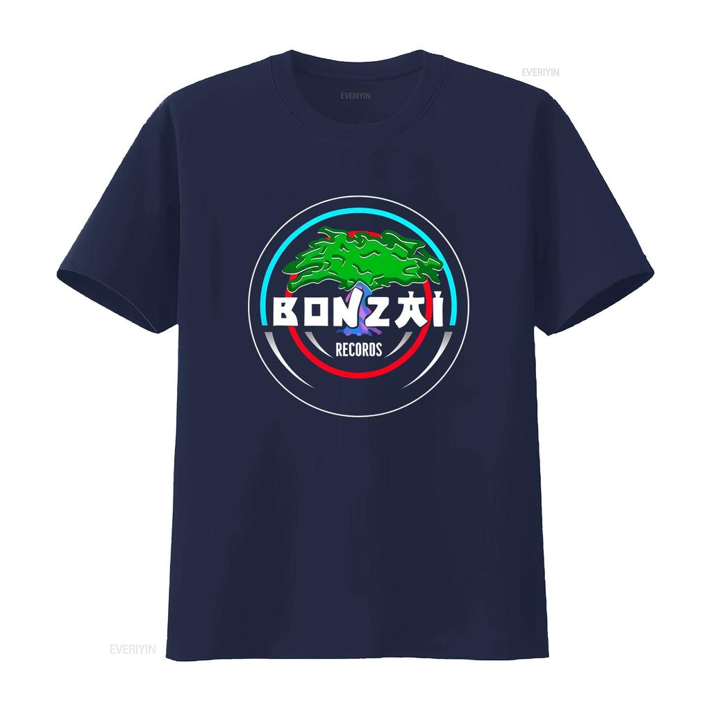 Bonzai Records T Shirt Techno Trance Hardcore All Sizes S M L XL 2XL Black Grey Vintage Washed Stretched Fashion Versatile