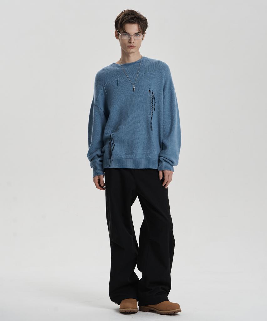Jenyujeu Damaged Knit - Blue