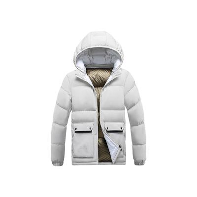 Lightweight Cotton Coat Men's Winter Solid Color Graphene Slim Fit Removable Hat Thickened Hooded Jacket Men